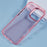 For iPhone 16 Pro Max Case TPU+PC Phone Back Cover Lens Frame Rhinestone Decorated - Transparent Pink - 5