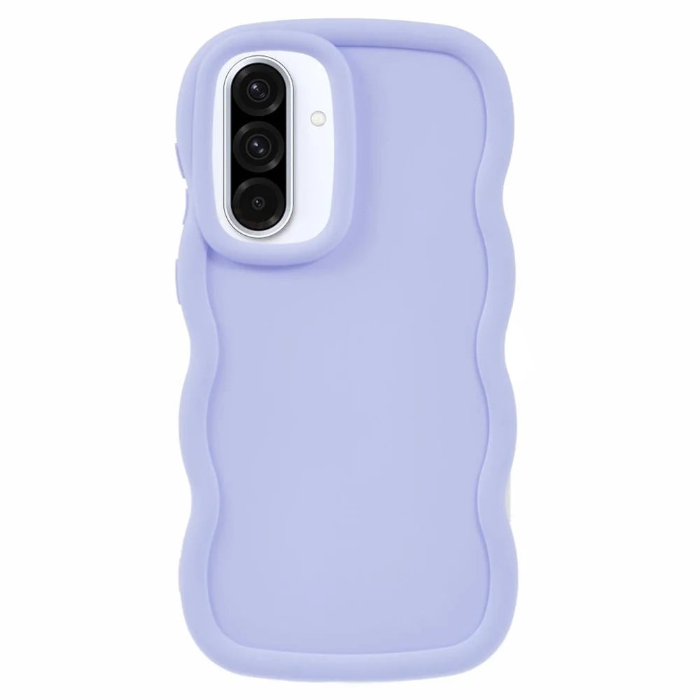 For Samsung Galaxy A36 5G / A56 5G Case TPU Protective Phone Cover Unique Curly Wave Frame - Purple - 1