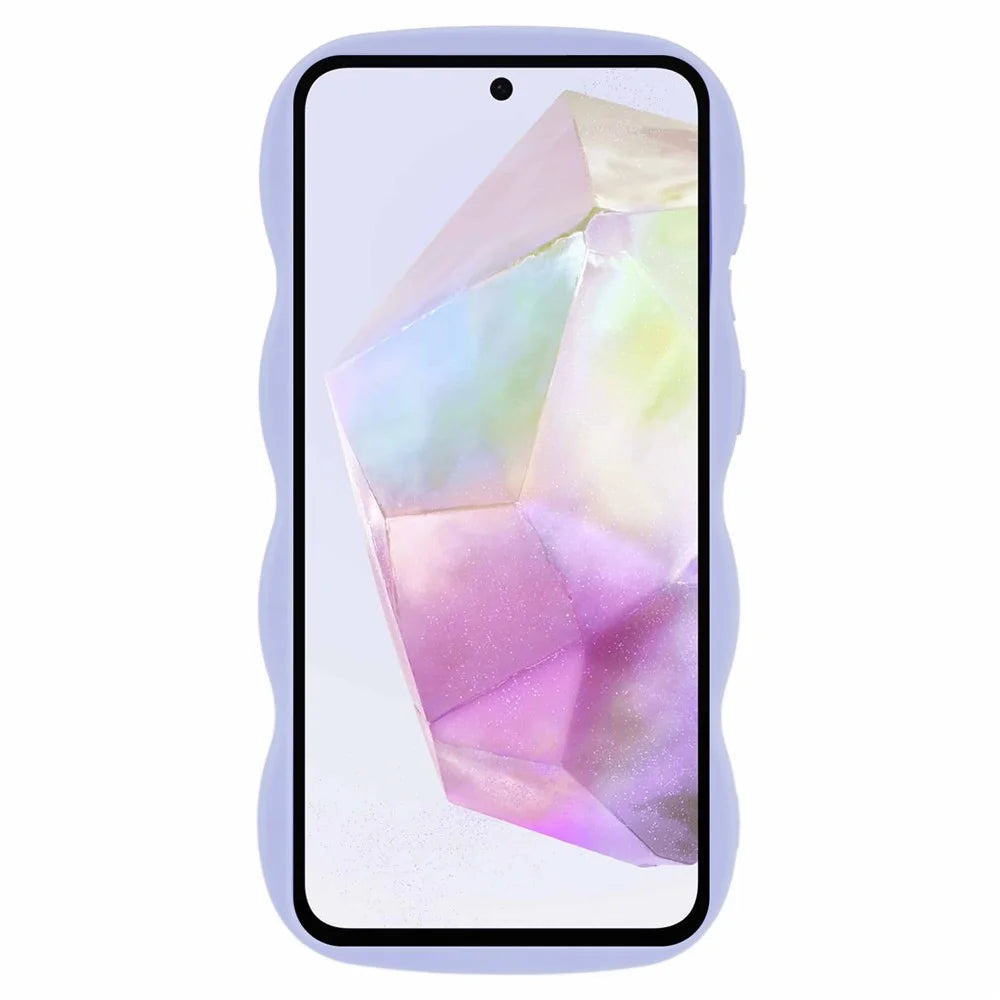 For Samsung Galaxy A36 5G / A56 5G Case TPU Protective Phone Cover Unique Curly Wave Frame - Purple - 2