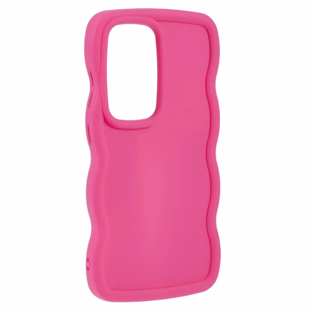 For Samsung Galaxy S25 Ultra Case TPU Protective Phone Cover Unique Curly Wave Frame - Rose - 3