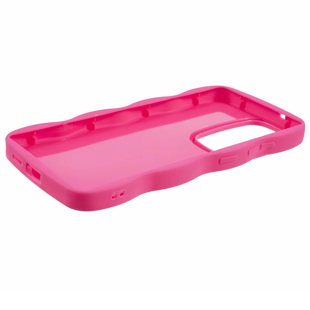 For Samsung Galaxy S25 Ultra Case TPU Protective Phone Cover Unique Curly Wave Frame - Rose - 4