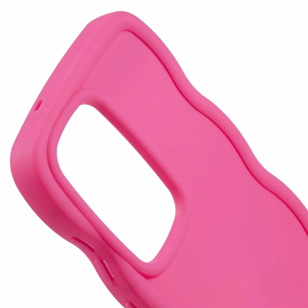 For Samsung Galaxy S25 Ultra Case TPU Protective Phone Cover Unique Curly Wave Frame - Rose - 6