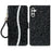 For Samsung Galaxy S24 FE Case PU Leather Wallet Card Slots Glitter Phone Cover - Black - 1
