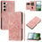 For Samsung Galaxy S23+ Case Tulip Leather Phone Cover with 5 Card Slots Wallet - Pink - 1