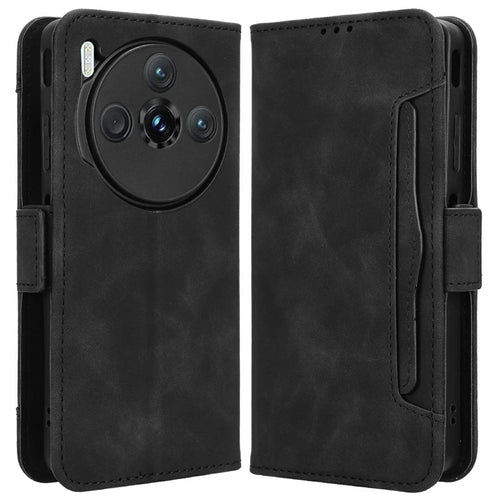 For ZTE nubia Z60S Pro 5G Leather Case Phone Wallet Cover with Multiple Card Slots - Black - 1