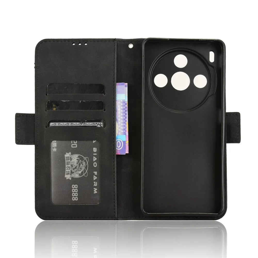 For ZTE nubia Z60S Pro 5G Leather Case Phone Wallet Cover with Multiple Card Slots - Black - 3