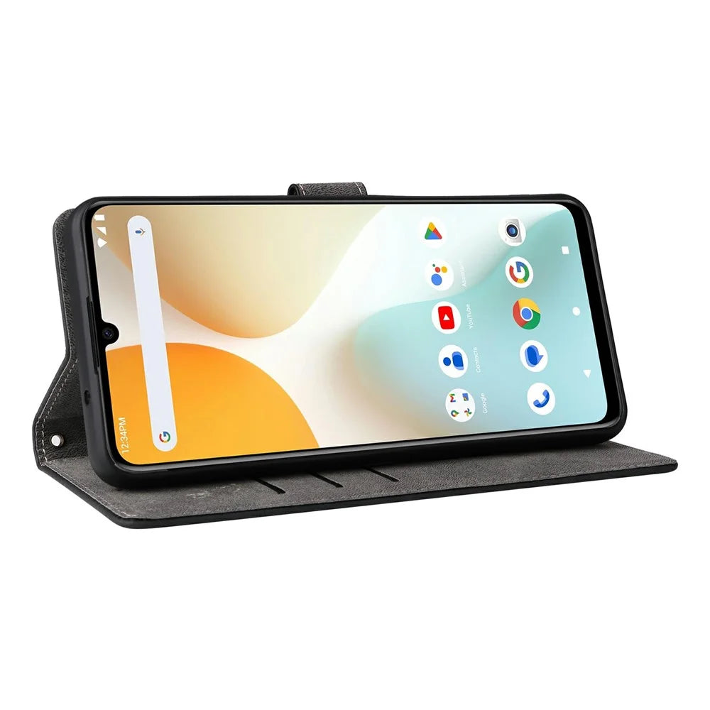 For BLU G64 Wallet Case RFID Blocking PU Leather Cover Stand View - Black - 4
