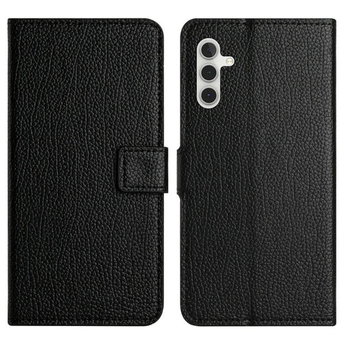 For Samsung Galaxy A17 5G / A17 4G / A26 5G Case PU Leather Wallet Phone Cover Litchi Texture, Black - 1