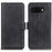 For Google Pixel 9a Case Stand Cowhide Texture PU Leather Phone Cover - Black - 1