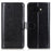 For Google Pixel 9a Case Crazy Horse Texture PU Leather Phone Stand Cover - Black - 1