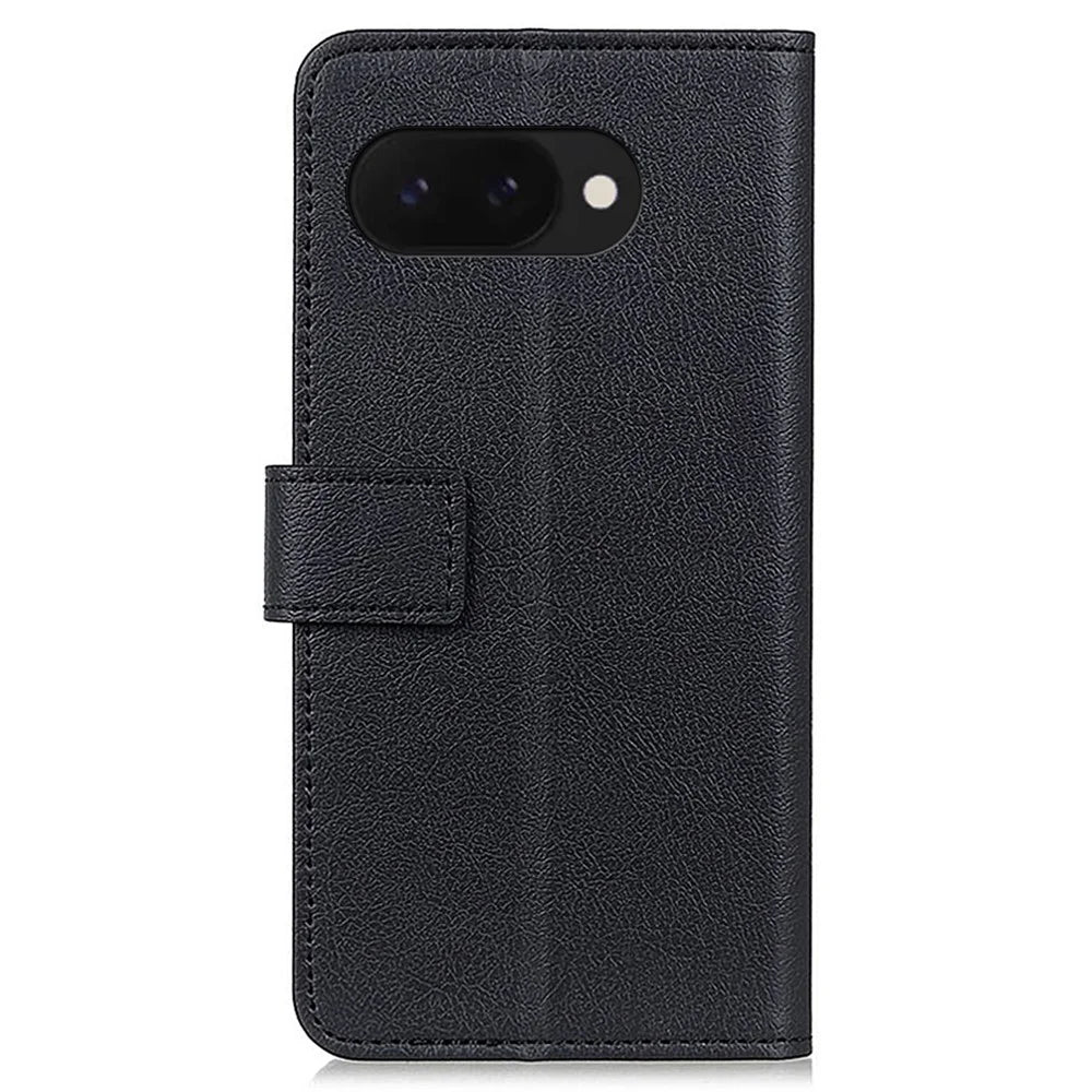For Google Pixel 9a Case PU Leather Stand Wallet Phone Cover - Black - 7