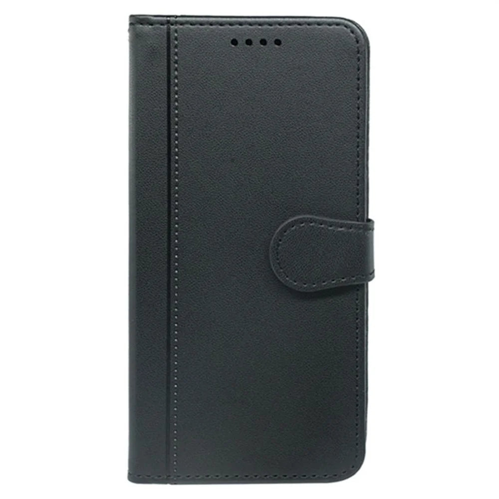For Samsung Galaxy A36 5G / A56 5G Wallet Case Magnetic Snap Leather Phone Cover with Strap - Black - 5
