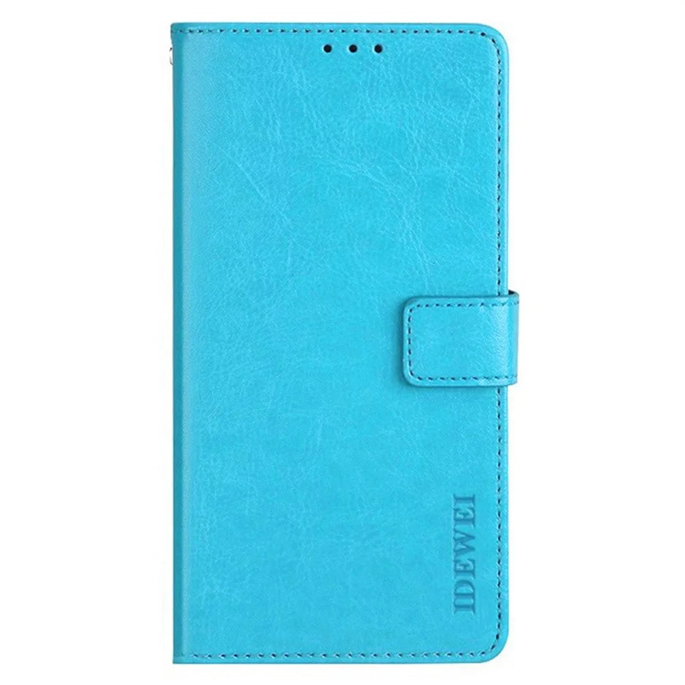 IDEWEI For Samsung Galaxy A36 5G / A56 5G Stand Case Crazy Horse Texture Leather Phone Cover - Sky Blue - 2