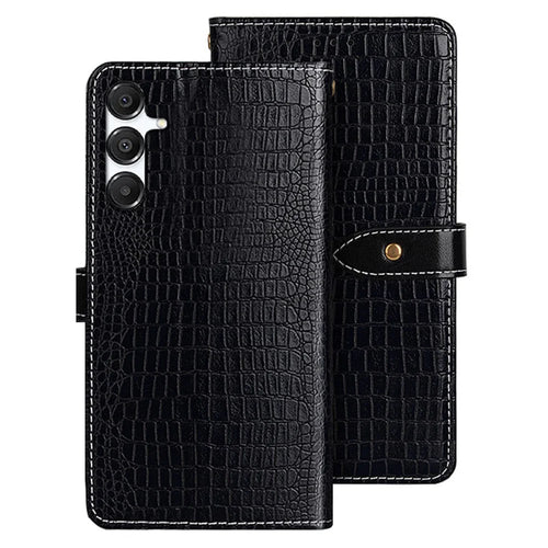 IDEWEI For Samsung Galaxy A36 5G / A56 5G Case Crocodile Texture PU Leather Flip Phone Cover - Black - 1