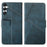 IDEWEI For Samsung Galaxy A36 5G / A56 5G Case Leather Wallet Phone Cover Stand Calf Texture - Blue - 1
