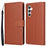 For Samsung Galaxy S25 / S24 Case Wallet Stand View PU Leather Phone Cover - Brown - 1