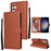 For Samsung Galaxy S25 / S24 Case Wallet Stand View PU Leather Phone Cover - Brown - 5
