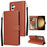 For Samsung Galaxy S25+ / S24+ Case Wallet Stand View PU Leather Phone Cover - Brown - 5