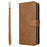 For Samsung Galaxy S25 / S24 Case Zipper Pocket PU Leather Phone Cover with Hand Strap - Brown - 6