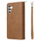 For Samsung Galaxy S25 / S24 Case Zipper Pocket PU Leather Phone Cover with Hand Strap - Brown - 7