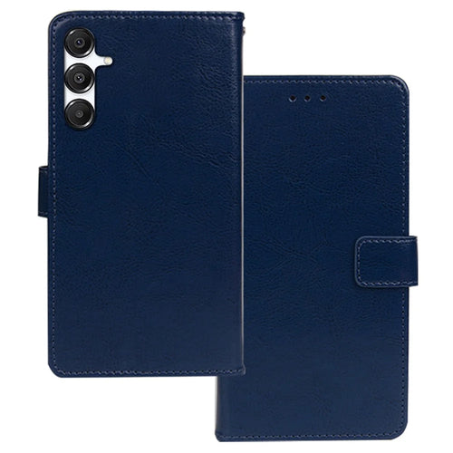 IDEWEI For Samsung Galaxy A36 5G / A56 5G Case Card Slots Holder Leather Phone Cover Crazy Horse Texture - Blue - 1