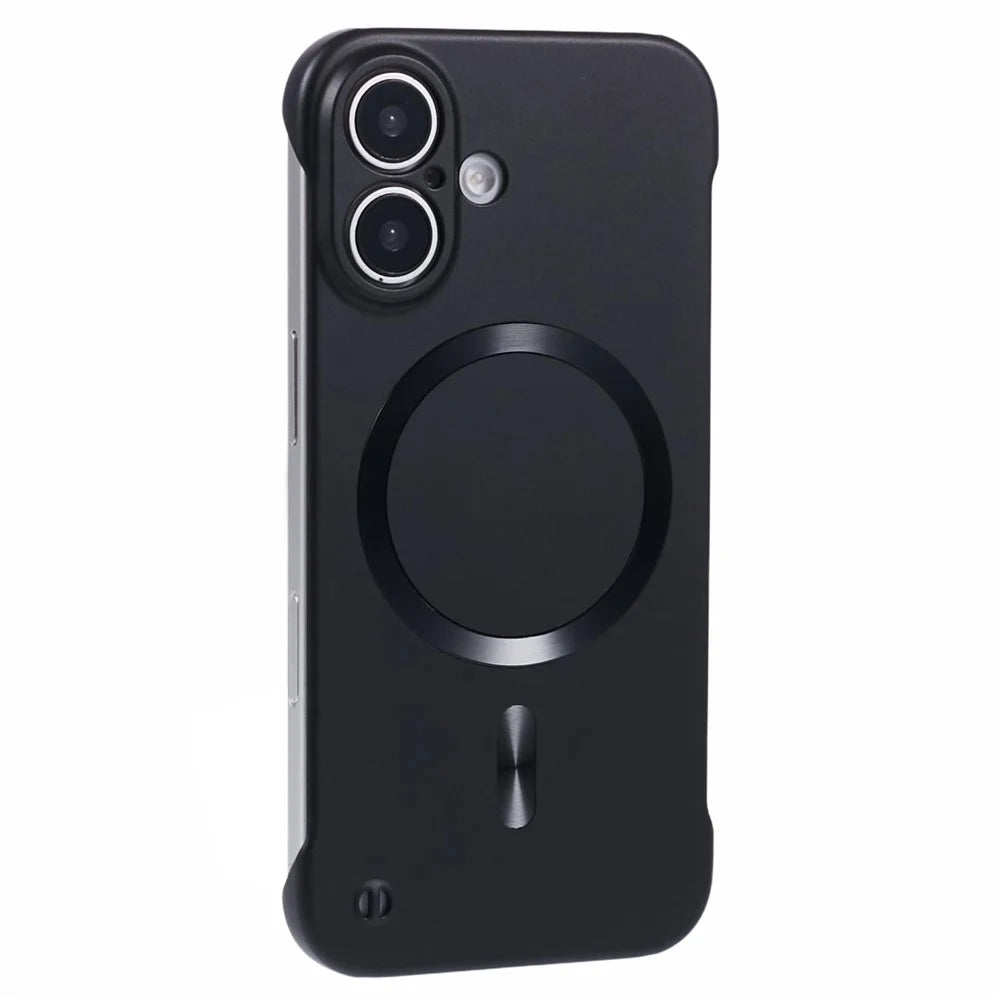For iPhone 16 Case Compatible with MagSafe Hard PC Frameless Phone Cover - Black - 1