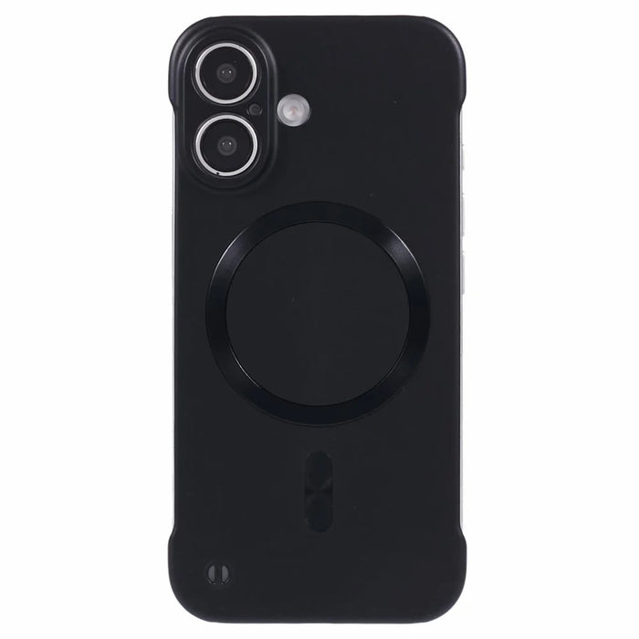 For iPhone 16 Case Compatible with MagSafe Hard PC Frameless Phone Cover - Black - 3