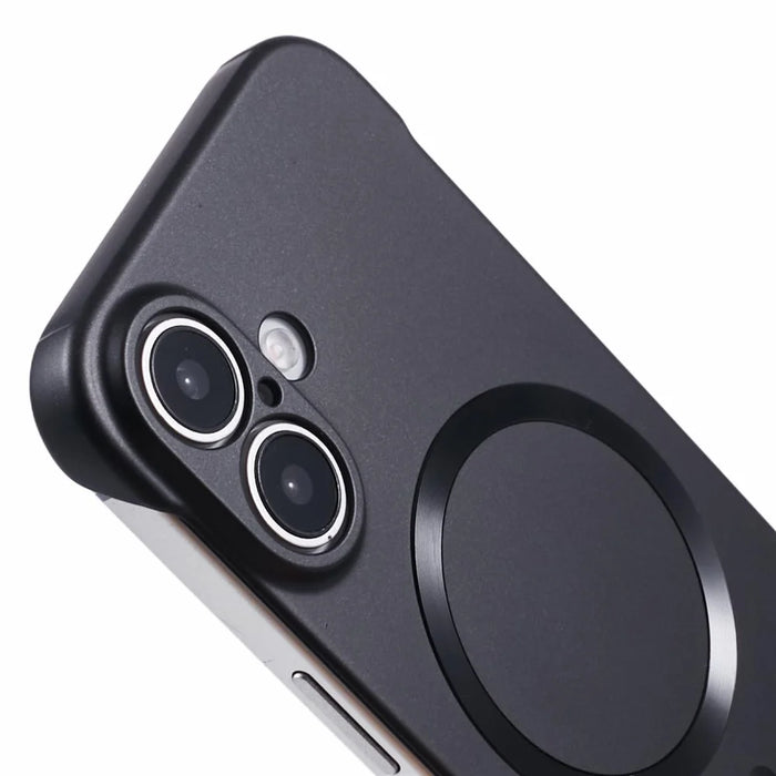 For iPhone 16 Case Compatible with MagSafe Hard PC Frameless Phone Cover - Black - 6