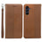 For Samsung Galaxy A26 5G Wallet Phone Case Checkered Pattern Imprint Leather Flip Cover with Wrist Strap - Brown - 1