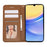 For Samsung Galaxy A26 5G Wallet Phone Case Checkered Pattern Imprint Leather Flip Cover with Wrist Strap - Brown - 2
