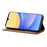 For Samsung Galaxy A26 5G Wallet Phone Case Checkered Pattern Imprint Leather Flip Cover with Wrist Strap - Brown - 3