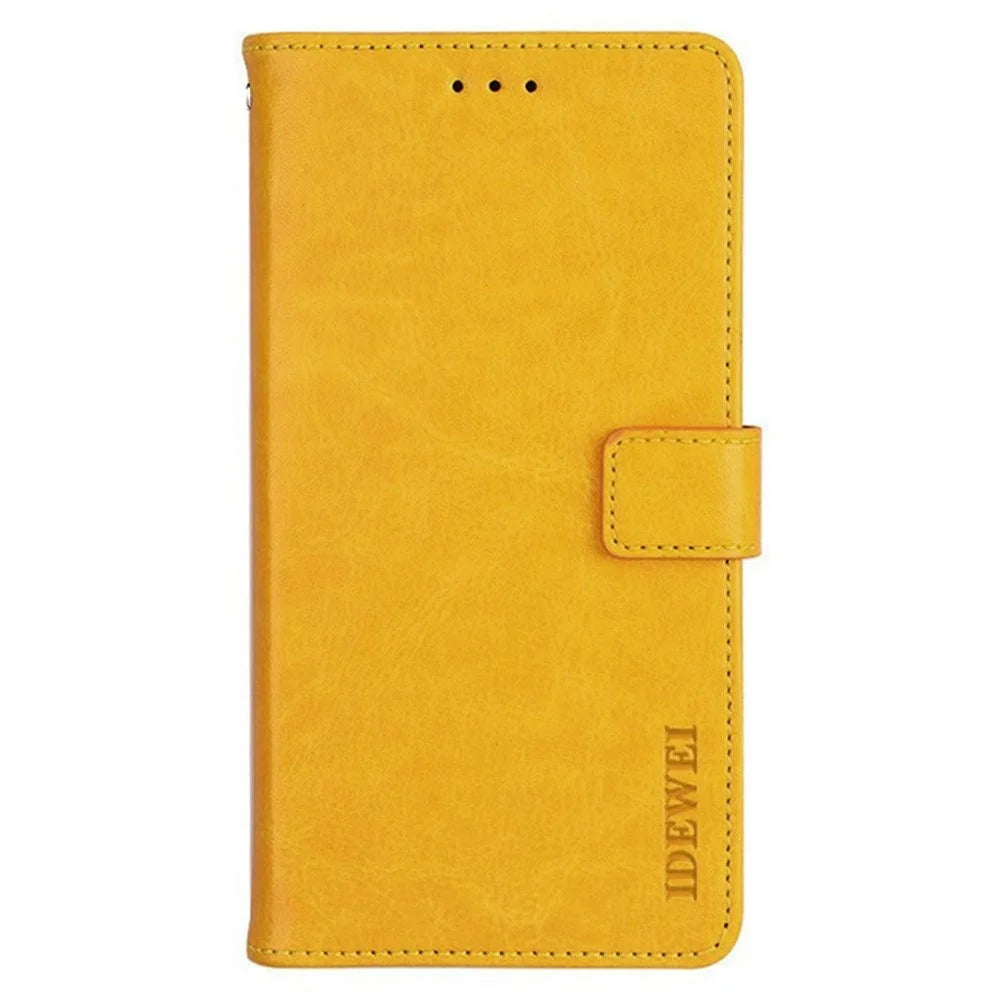 IDEWEI For Samsung Galaxy A26 5G Stand Case Crazy Horse Texture Leather Phone Cover - Yellow - 2