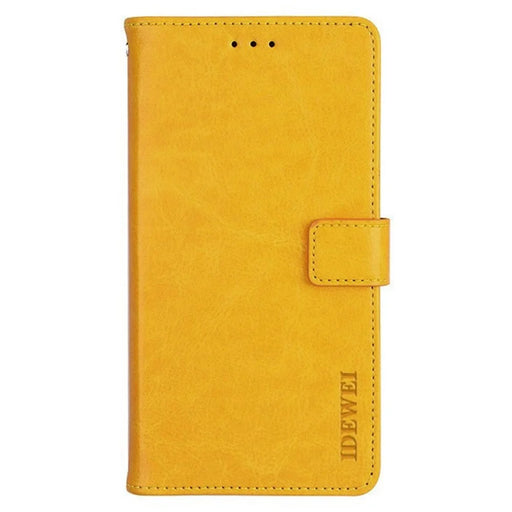 IDEWEI For Samsung Galaxy A26 5G Stand Case Crazy Horse Texture Leather Phone Cover - Yellow - 2