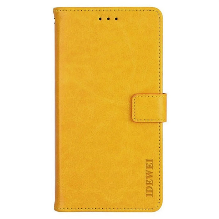 IDEWEI For Samsung Galaxy A26 5G Stand Case Crazy Horse Texture Leather Phone Cover - Yellow - 2