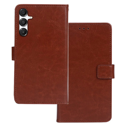 IDEWEI For Samsung Galaxy A26 5G Case Card Slots Holder Leather Phone Cover Crazy Horse Texture - Brown - 1