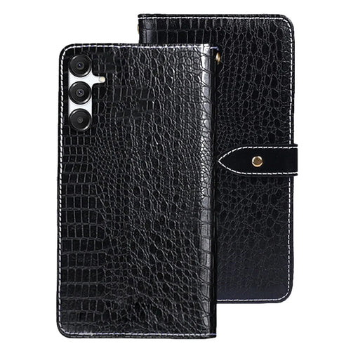 IDEWEI For Samsung Galaxy A26 5G Case Crocodile Texture PU Leather Flip Phone Cover - Black - 1