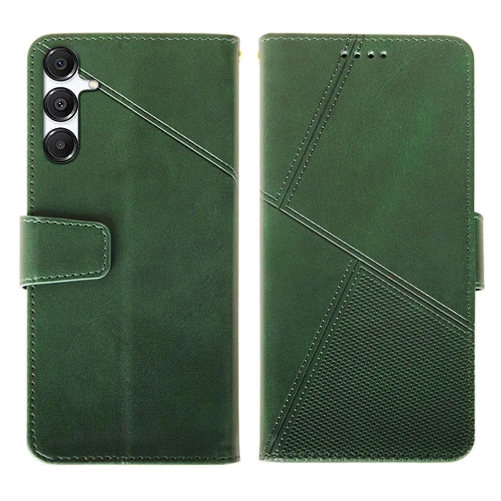 IDEWEI For Samsung Galaxy A26 5G Case Leather Wallet Phone Cover Stand Calf Texture - Green - 1