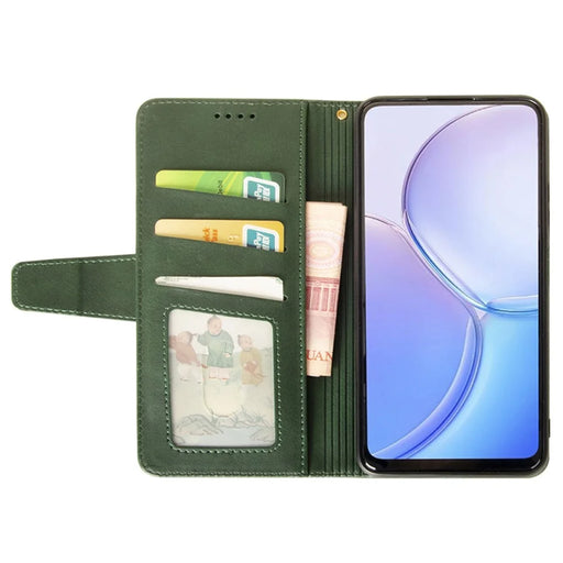 IDEWEI For Samsung Galaxy A26 5G Case Leather Wallet Phone Cover Stand Calf Texture - Green - 2