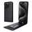 For iPhone 15 Pro Case with Card Slot Magnetic Vertical Flip Leather Phone Cover - Black - 1