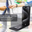 For iPhone 15 Pro Case with Card Slot Magnetic Vertical Flip Leather Phone Cover - Black - 6
