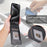 For iPhone 15 Pro Case with Card Slot Magnetic Vertical Flip Leather Phone Cover - Black - 7