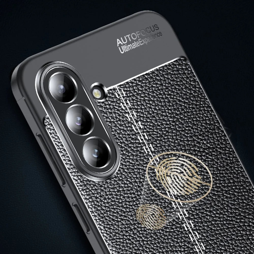 For Samsung Galaxy A37 5G / A36 5G Case Litchi Texture TPU Flexible Phone Cover, Black - 6