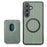 For Samsung Galaxy S25 Case Magnetic Detachable Card Holder Phone Back Cover - Green - 4