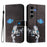For Samsung Galaxy S24+ / Galaxy S25+ Case Pattern Printing Wallet Phone Cover with Strap - Butterfly Kitten - 2