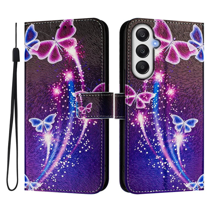 For Samsung Galaxy A05s 4G Case Pattern Printing Wallet Phone Cover with Strap - Firework Butterfly - 2