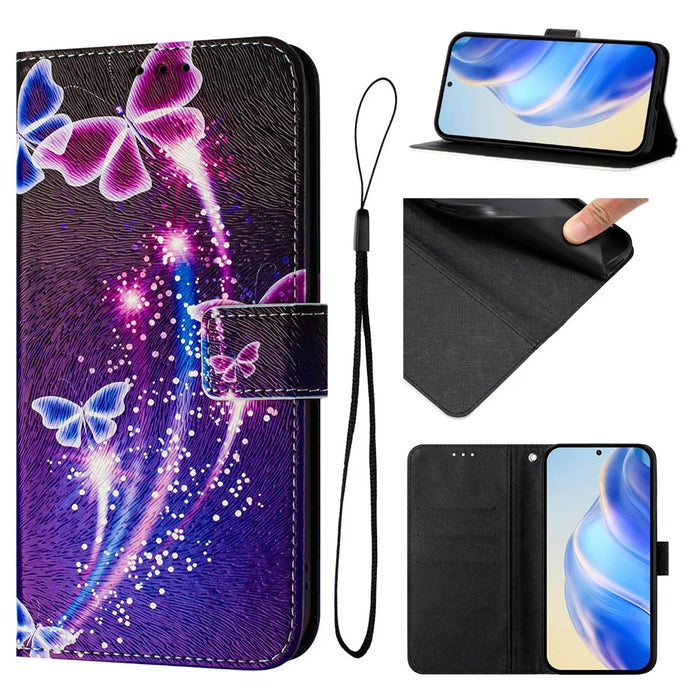 For Samsung Galaxy A05s 4G Case Pattern Printing Wallet Phone Cover with Strap - Firework Butterfly - 4