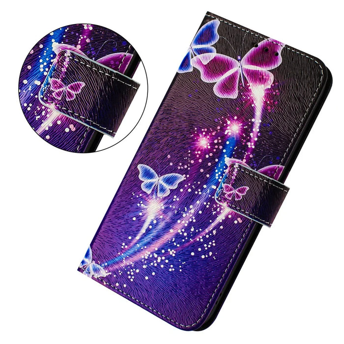 For Samsung Galaxy A05s 4G Case Pattern Printing Wallet Phone Cover with Strap - Firework Butterfly - 5