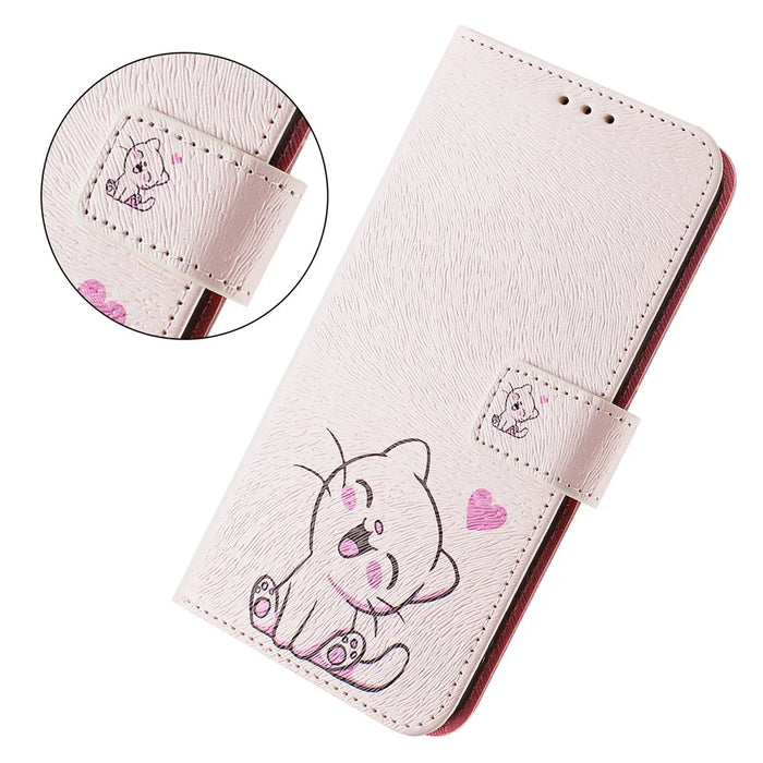 For Samsung Galaxy A37 5G / A56 5G / A36 5G Case Pattern Printing Wallet Phone Cover with Strap - Cute Cat - 5