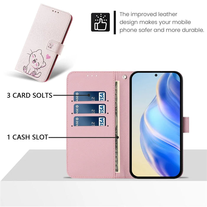 For Samsung Galaxy A37 5G / A56 5G / A36 5G Case Pattern Printing Wallet Phone Cover with Strap - Cute Cat - 7