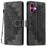 Style 018 For iPhone 16 Case Imprinted Totem Skin Feel Wallet Leather Phone Cover - Grey - 1